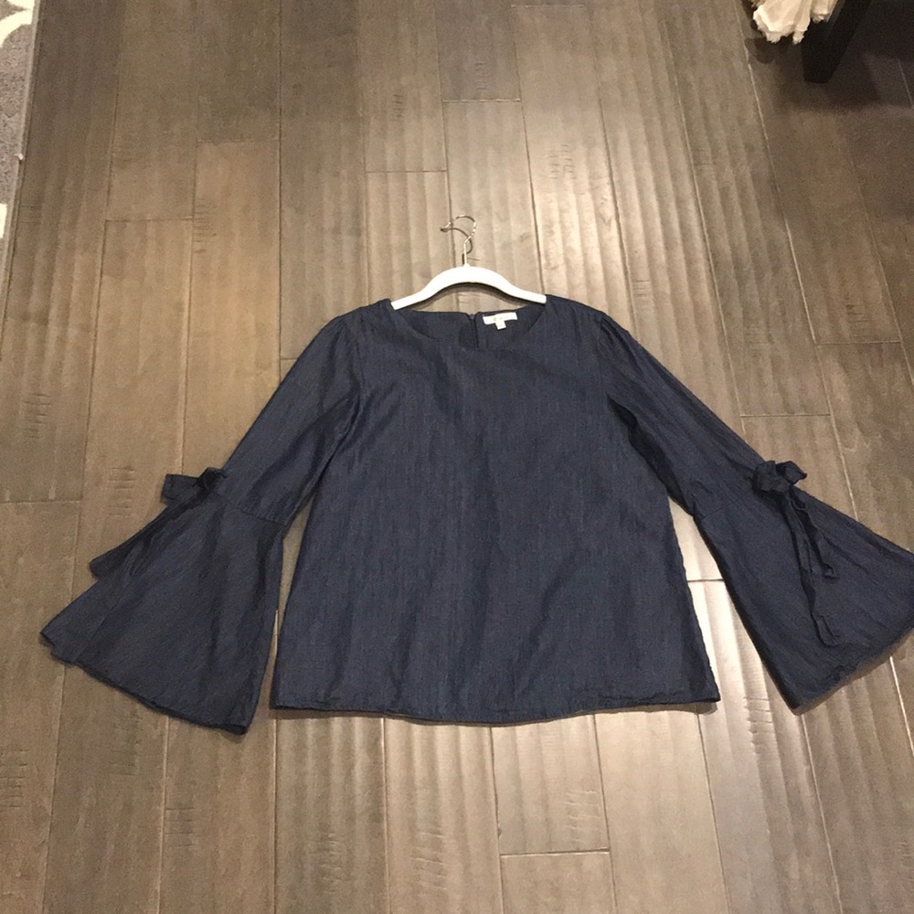 Denim Bell Sleeve Top